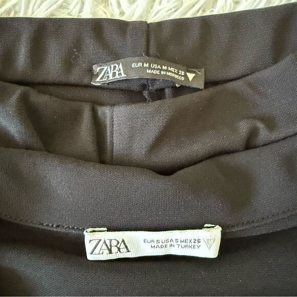 Zara Black Stretch Matching Set With Long Sleeve Blouse and Coord Pants Size M - Picture 6 of 6